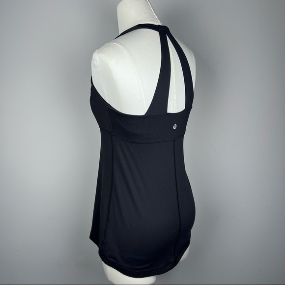 EUC - Lululemon Black Tank w/ Built-in Bra & Back Detail, Size 8 - Picture 9 of 13